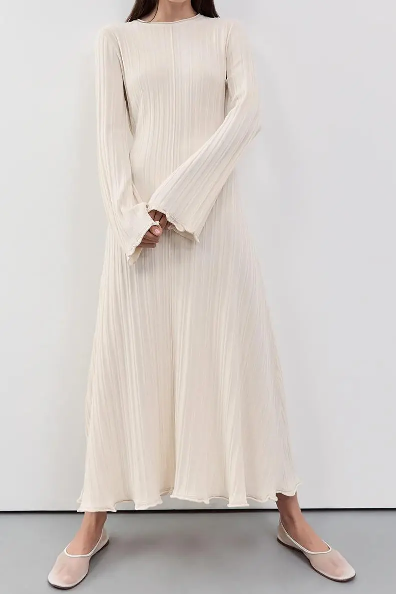 SYLVIA CREAM KNIT MIDI DRESS