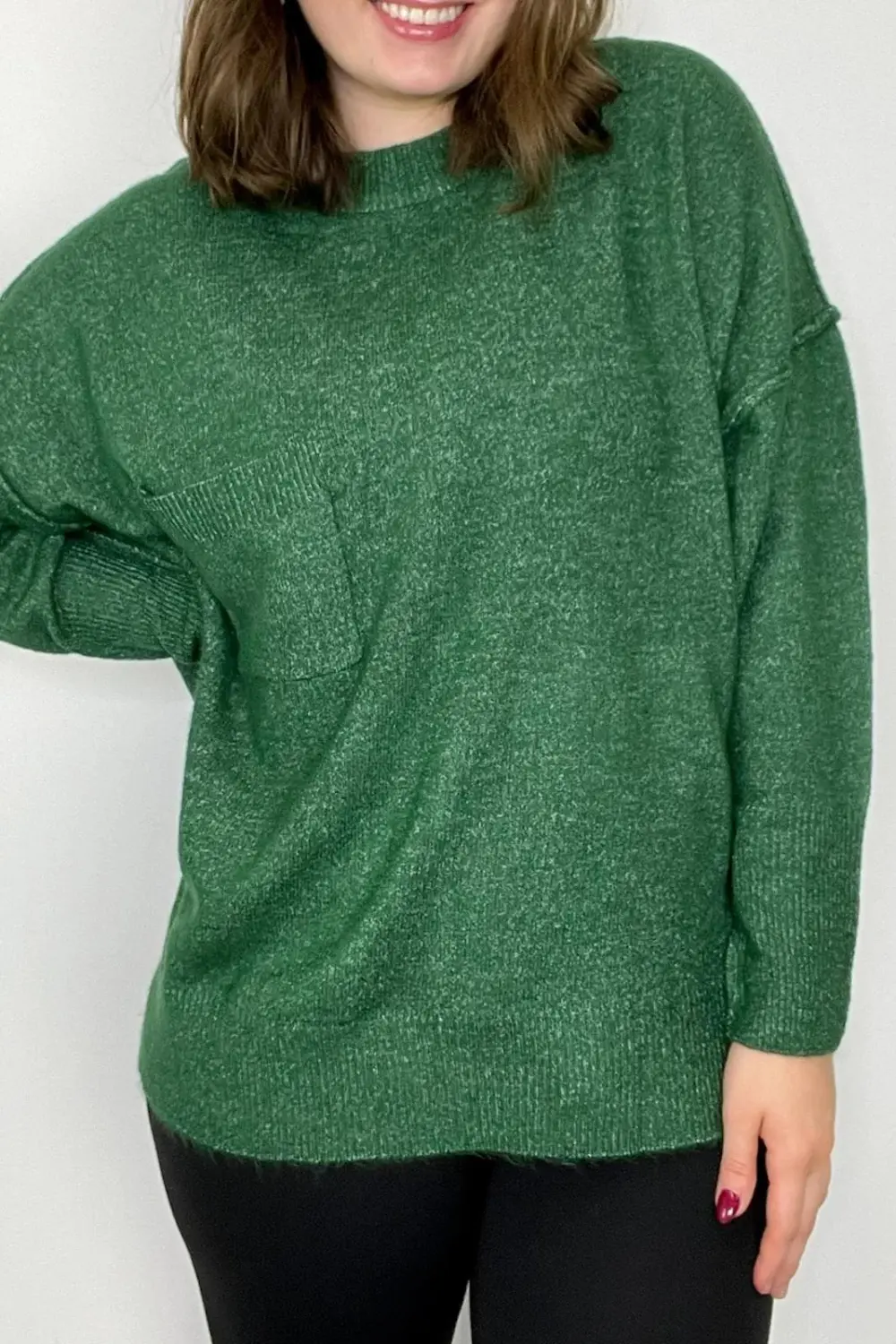 High Low Hem Pocket Sweater