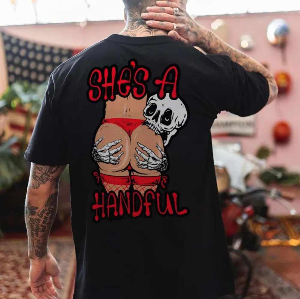 She's A Handful Printed Men's T-shirt