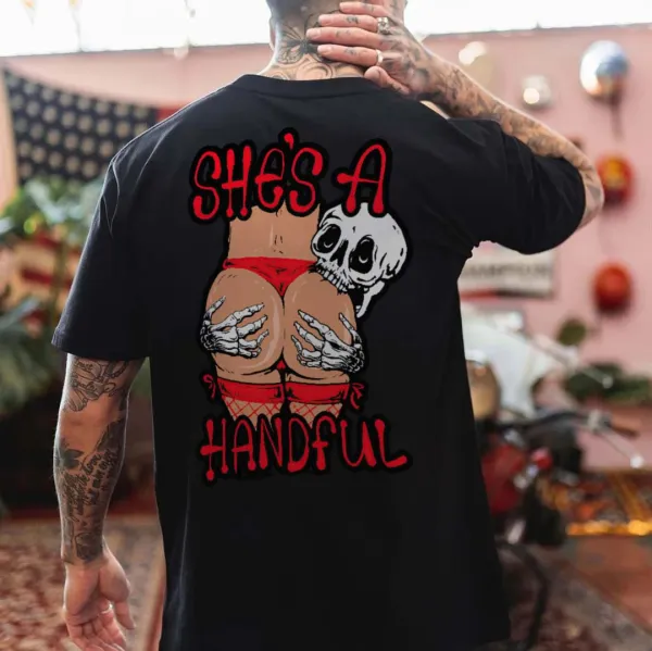 She's A Handful Printed Men's T-shirt