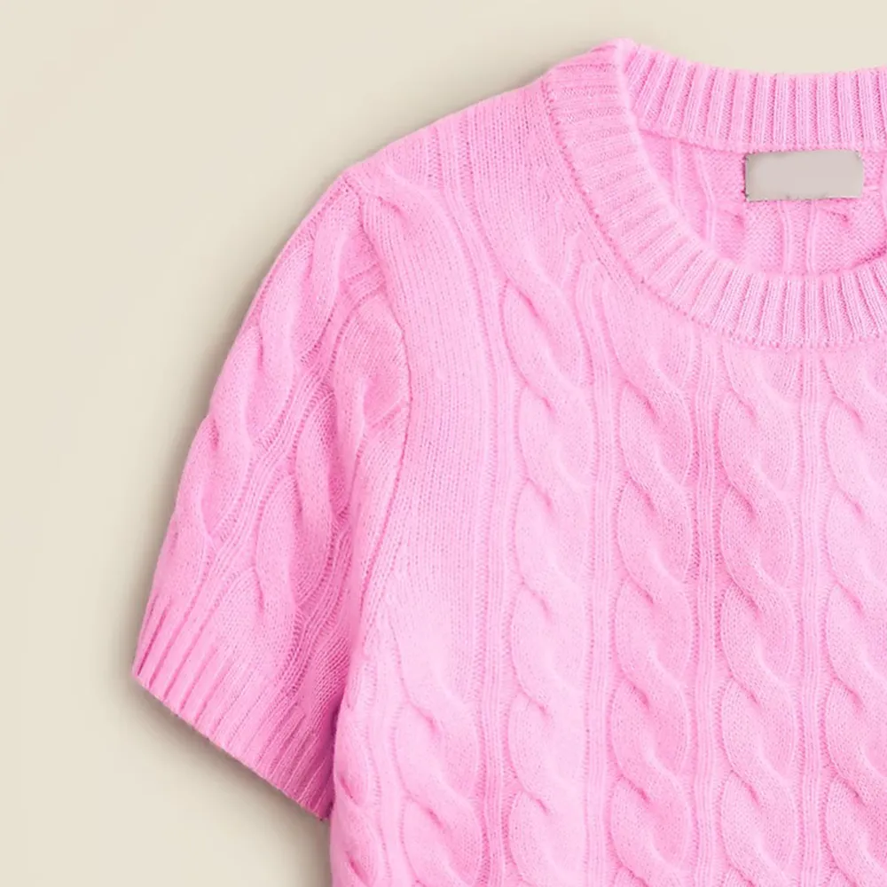 Cashmere cable-knit T-shirt