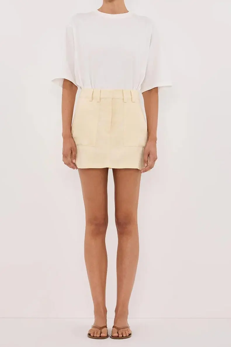 EVA LEMON LINEN SKORT