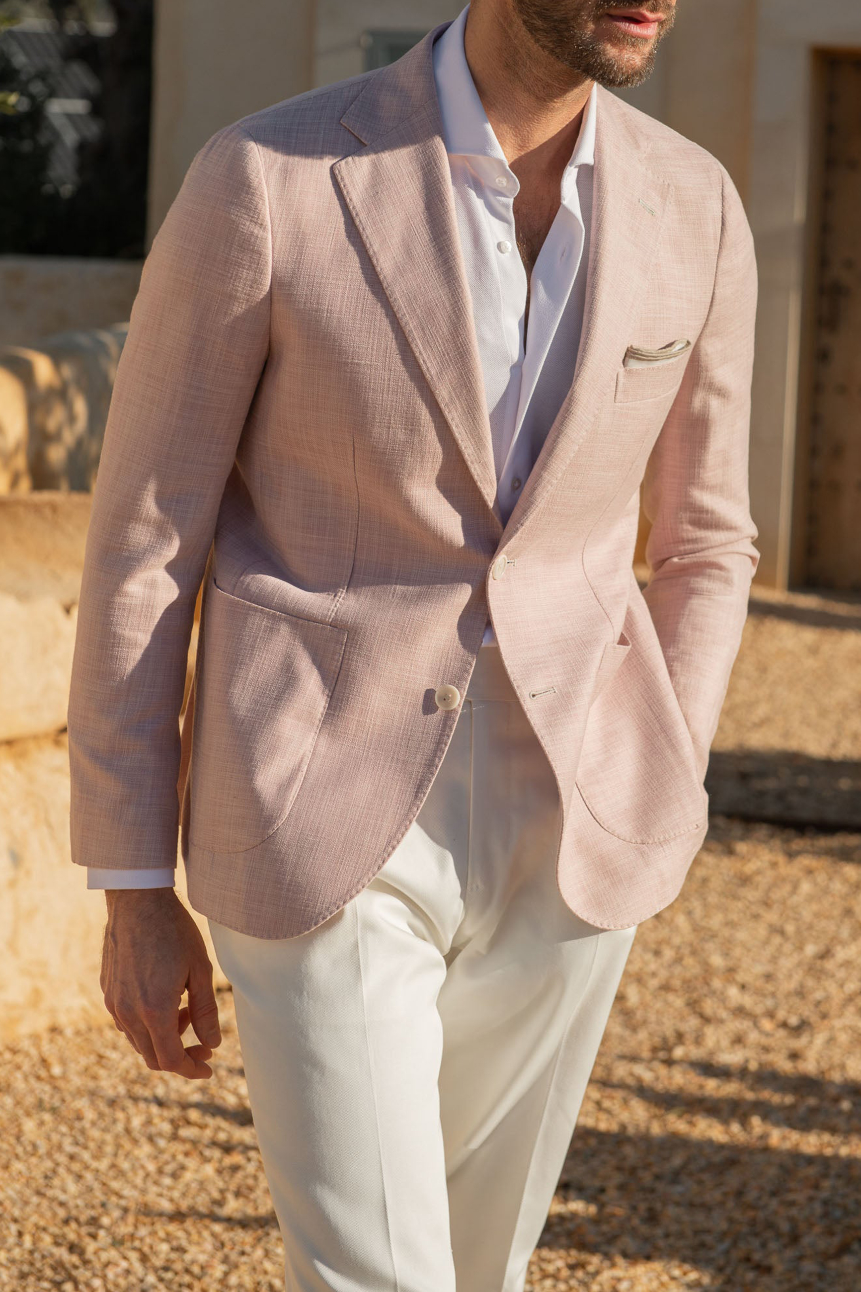 Pink Jacket In Loro Piana Fabric