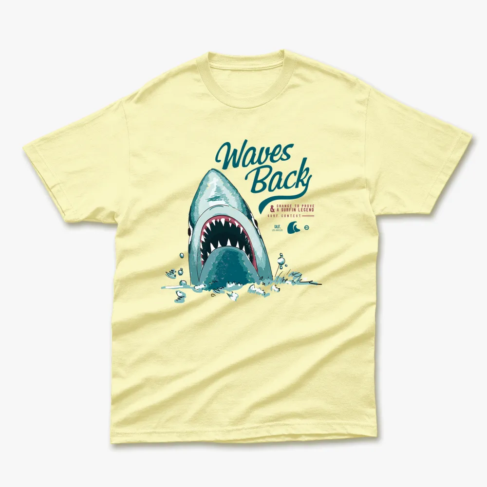 Retro Summer Waves Back Printed T-Shirt