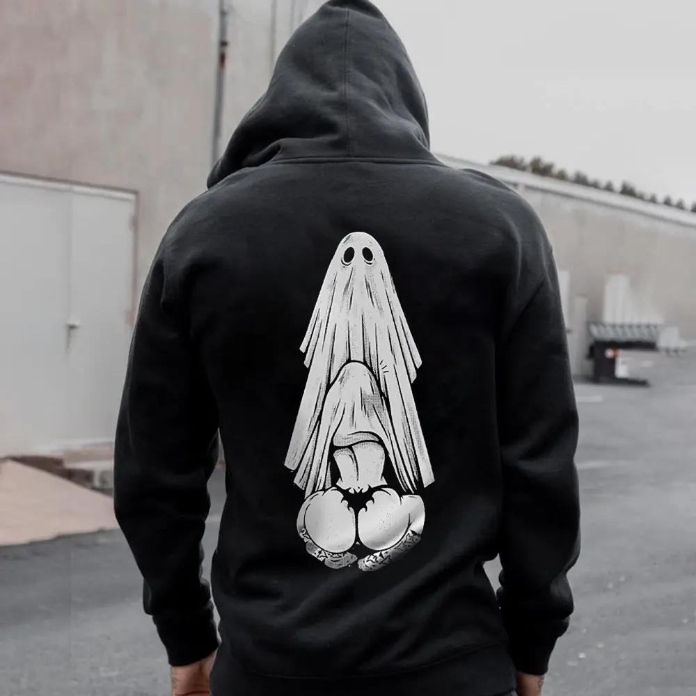 Hide Under My Crotch Printed Men's Zip-Up Hoodie