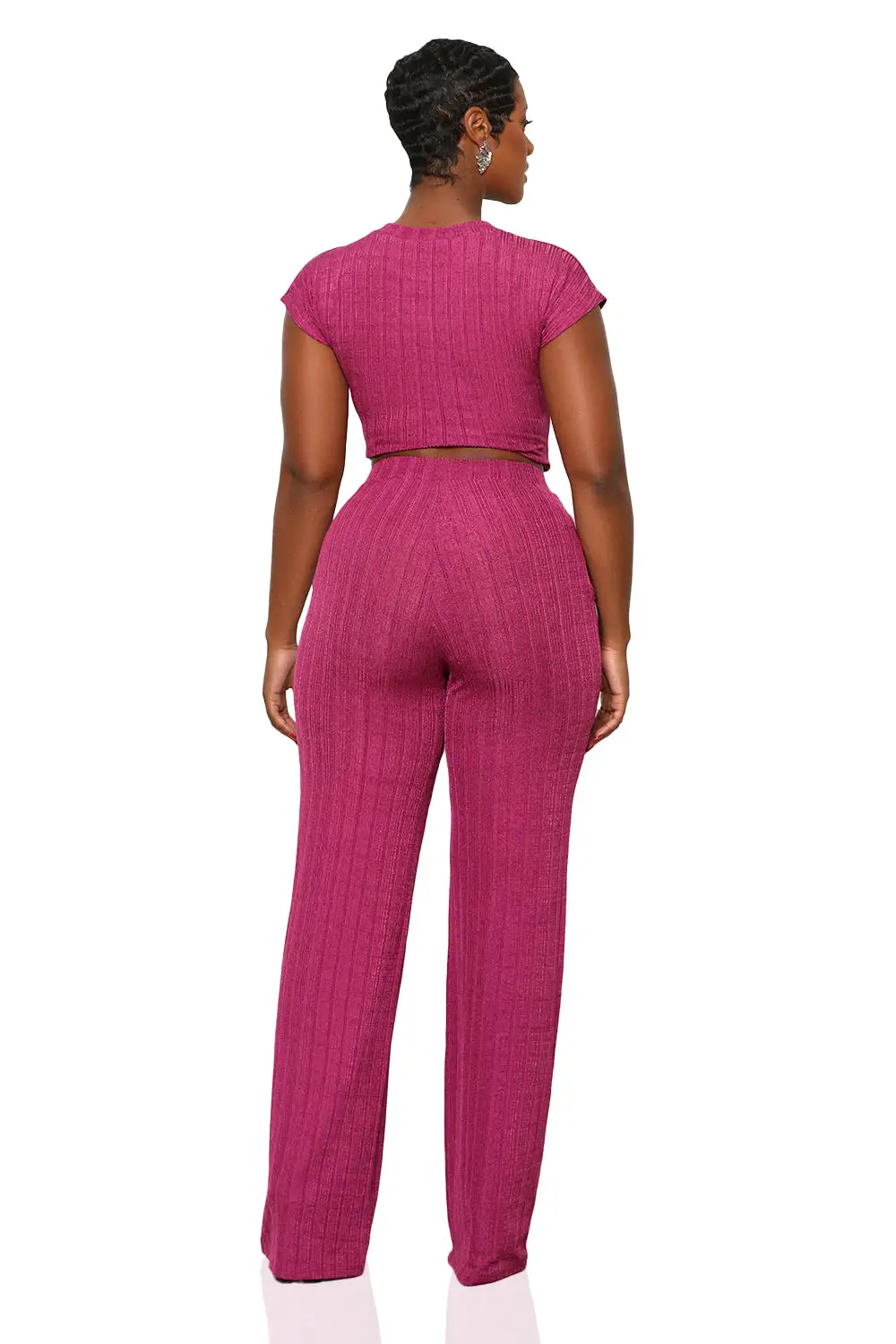 Everyday Casual Pants Set (Plum)