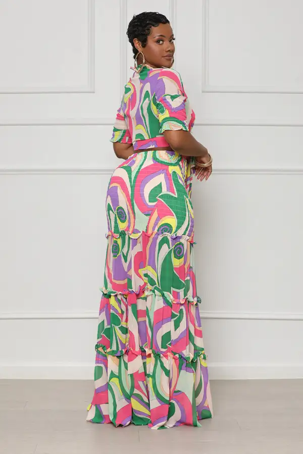 Chic Retreat Skirt Set (Purple Multi)
