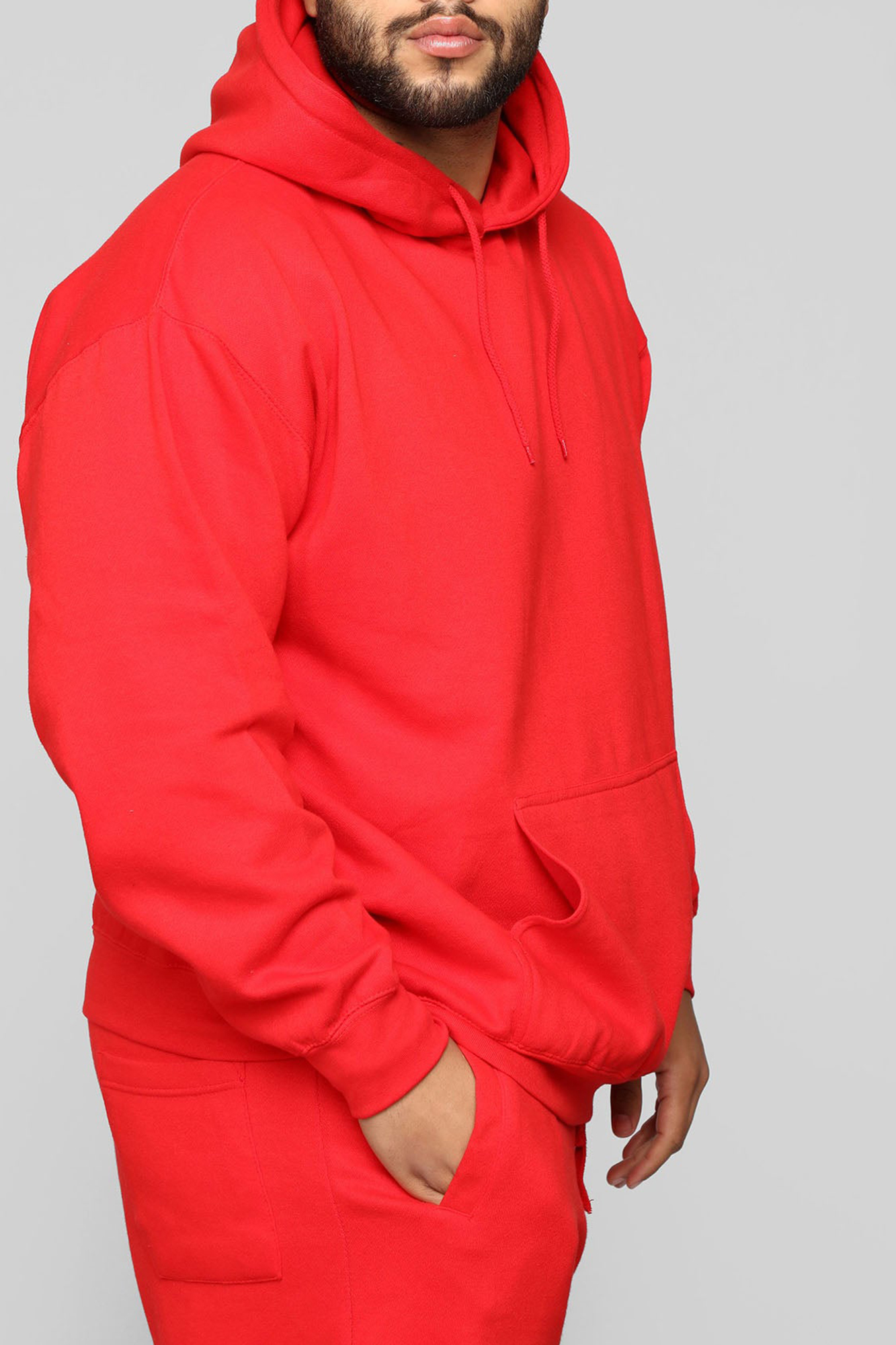 Solid Color Hoodie - Red