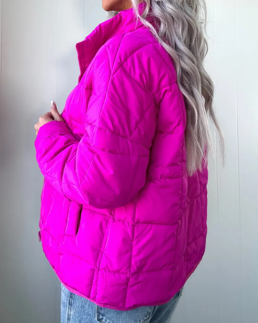 City Views Puffer Jacket - Fuchsia