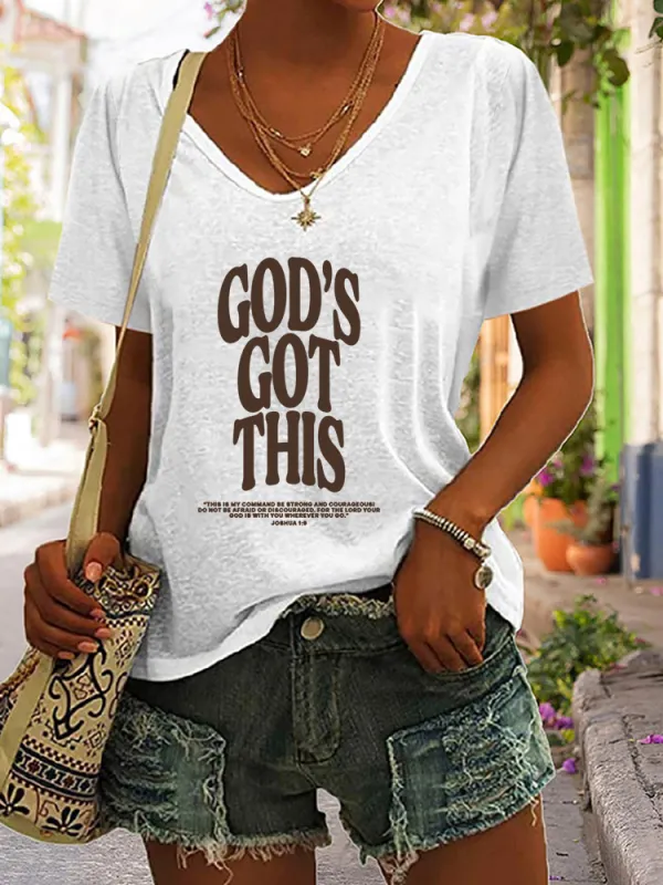 Women'S V-Neck T-Shirt God'S Got This Apostolic Gifts T-Shirt