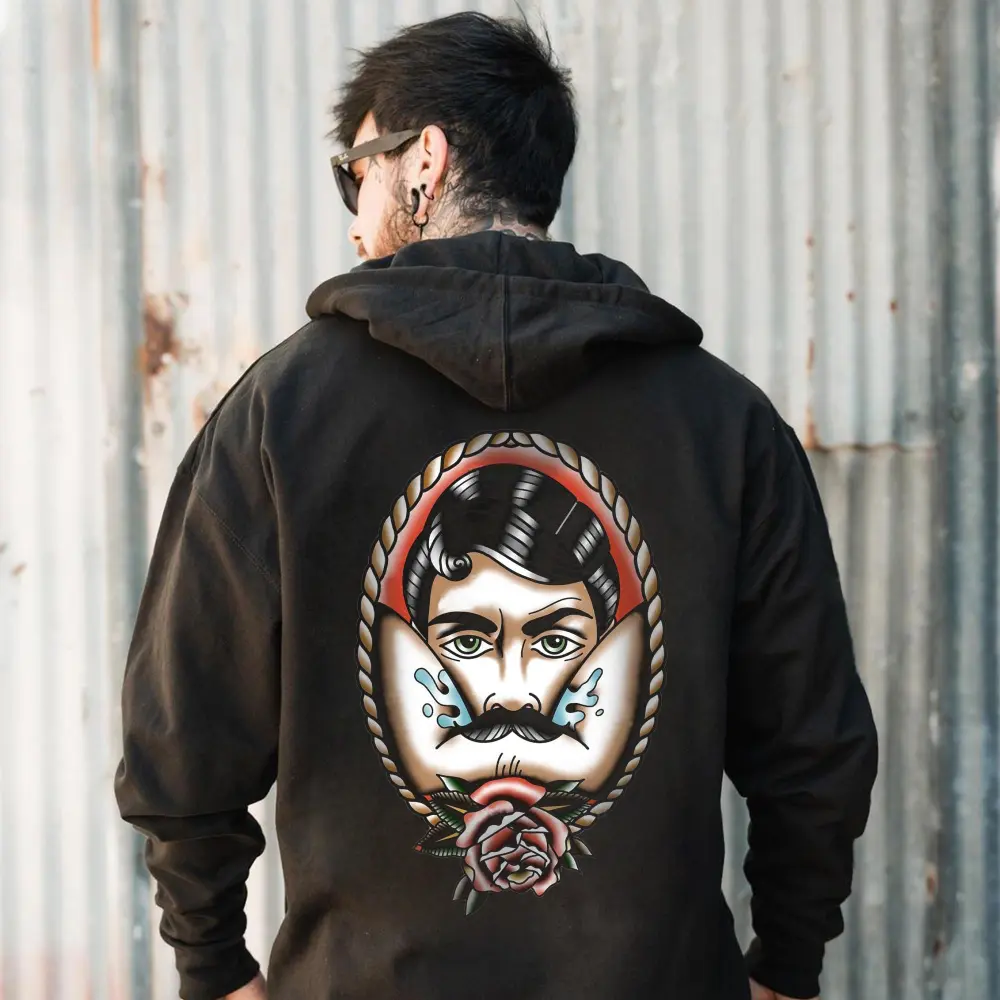 Uncle Beard Printed Men's Zip-Up Hoodie