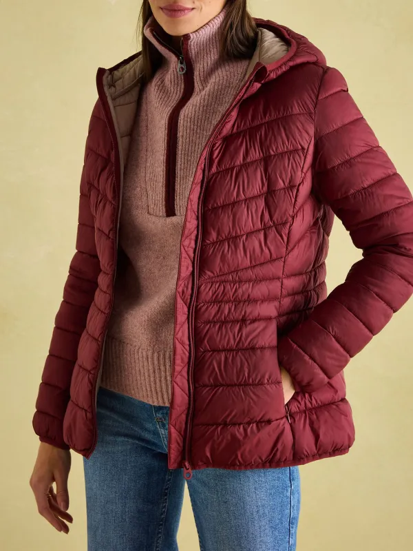 Kenley Dark Red Showerproof Padded Coat