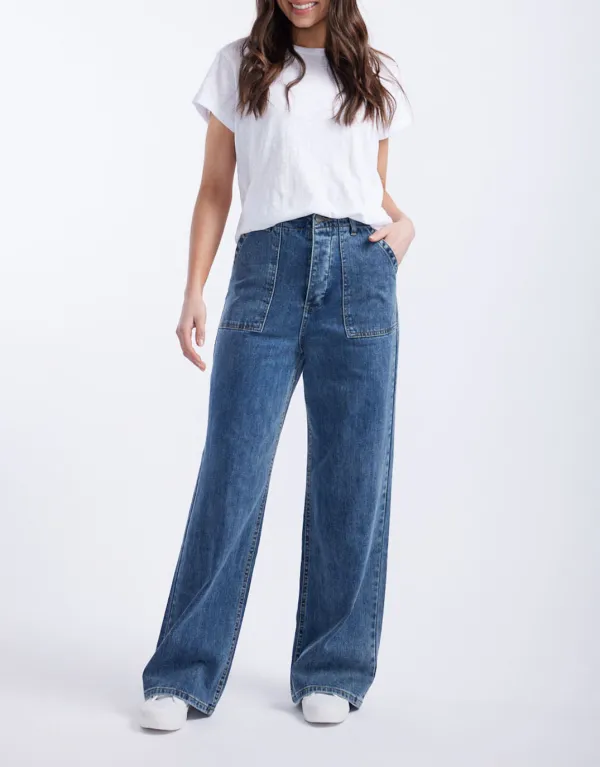 Frankie Wide Leg Jeans - Mid Wash