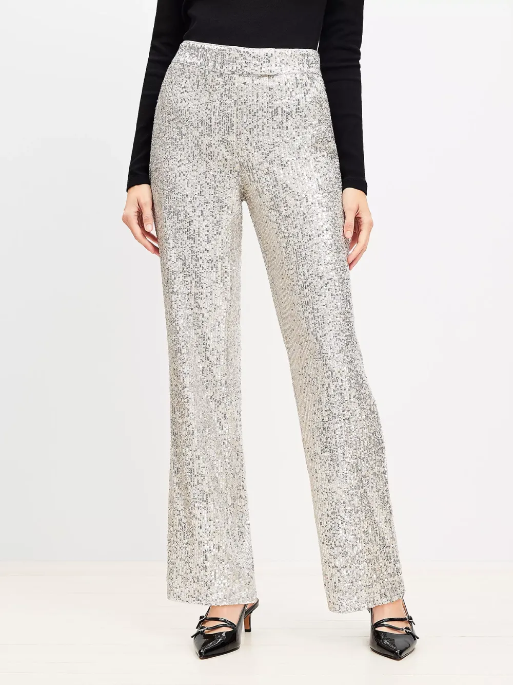 Sequin Straight Pants