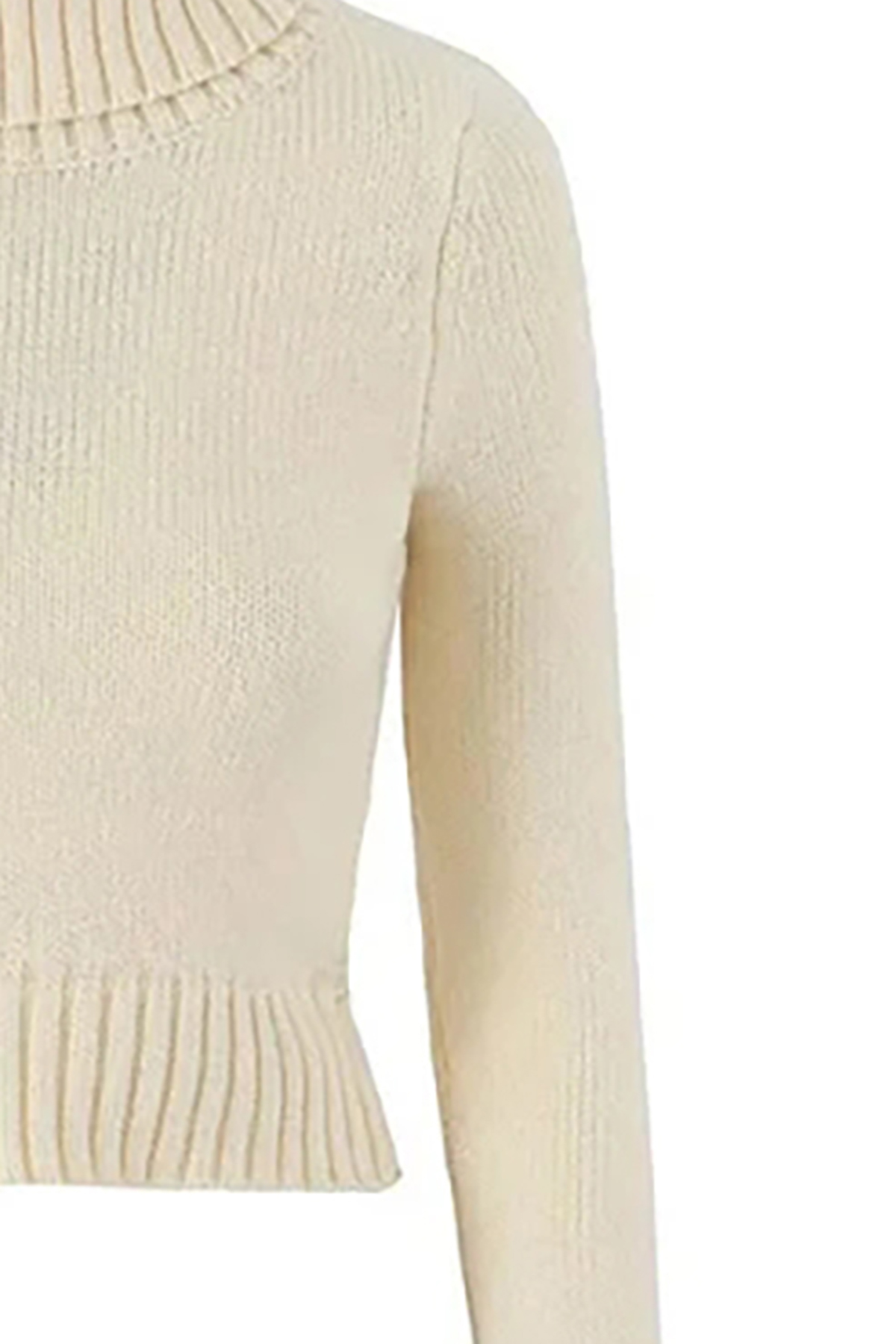 Cozy Turtle Neck Long Sleeve Cinched Waist Ribbed Knit Crop Sweater