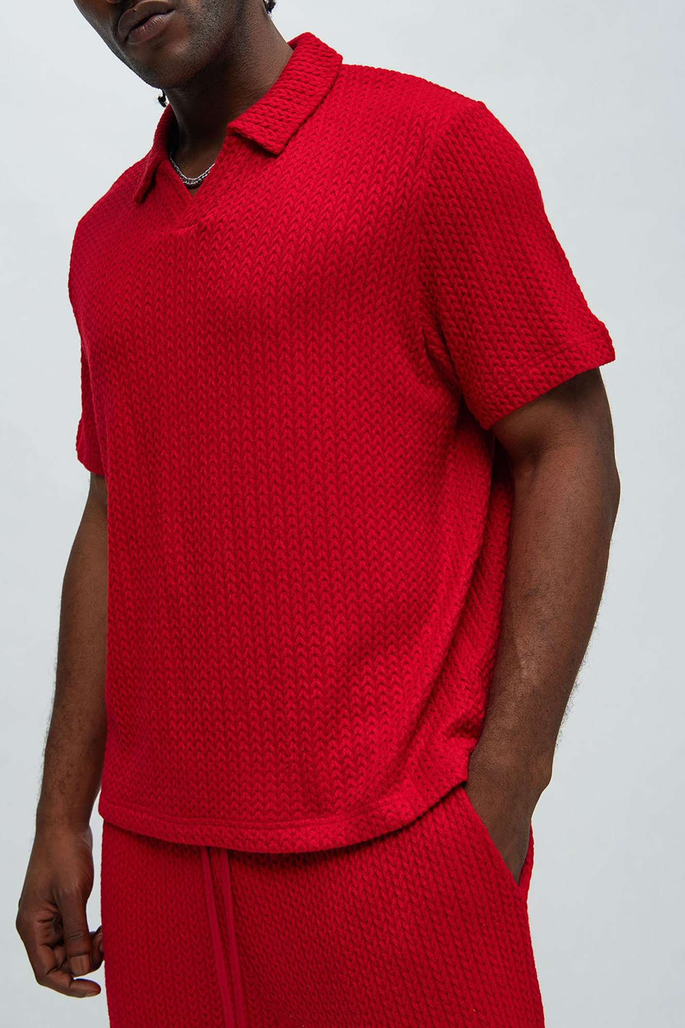 Catanina Textured Polo - Red