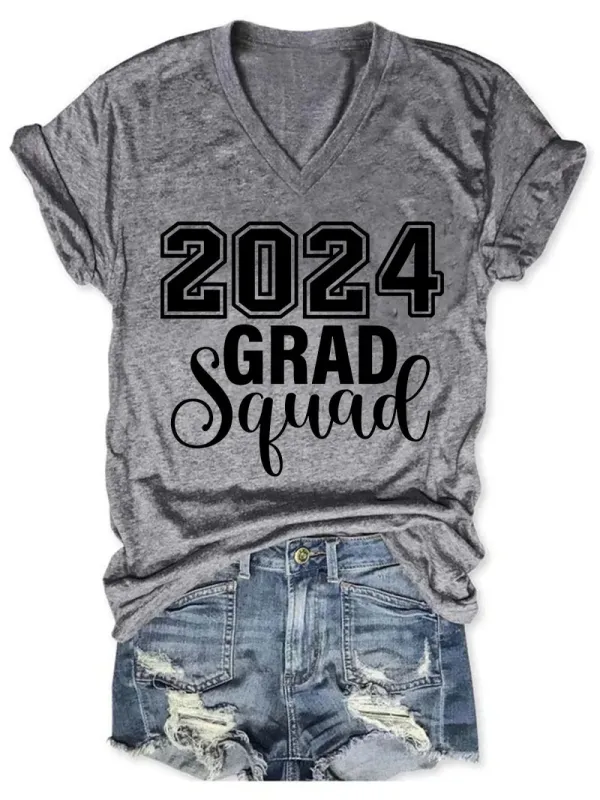 2025 Grad Squad V Neck T-Shirt