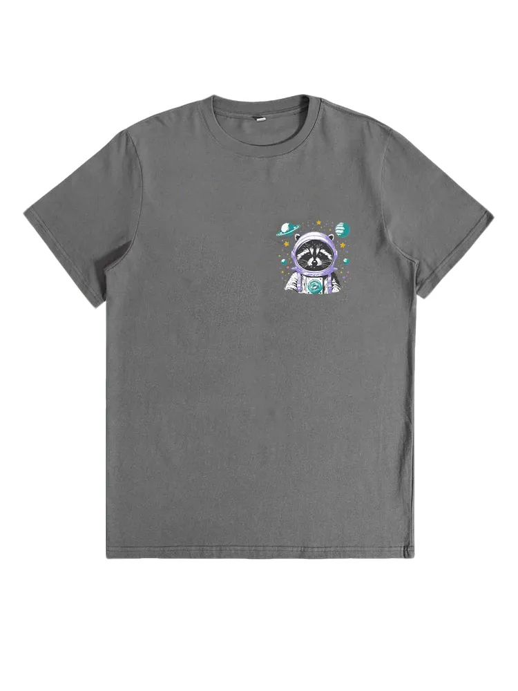 Cat Astronaut Print T-Shirt