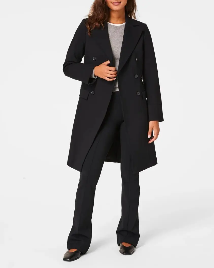Black Mid-Length Coat Jacket