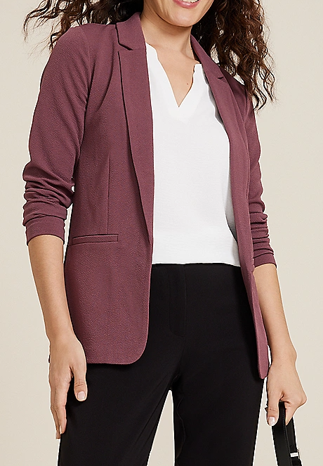 Versa Open Front Long Sleeve Blazer