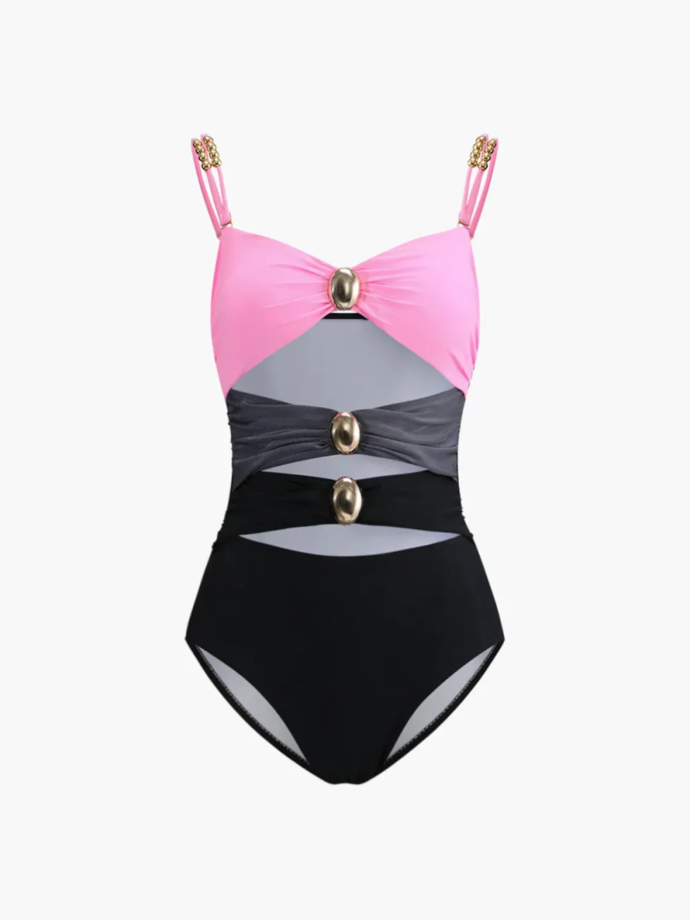 Cutout Contrast One Piece Swimsuit