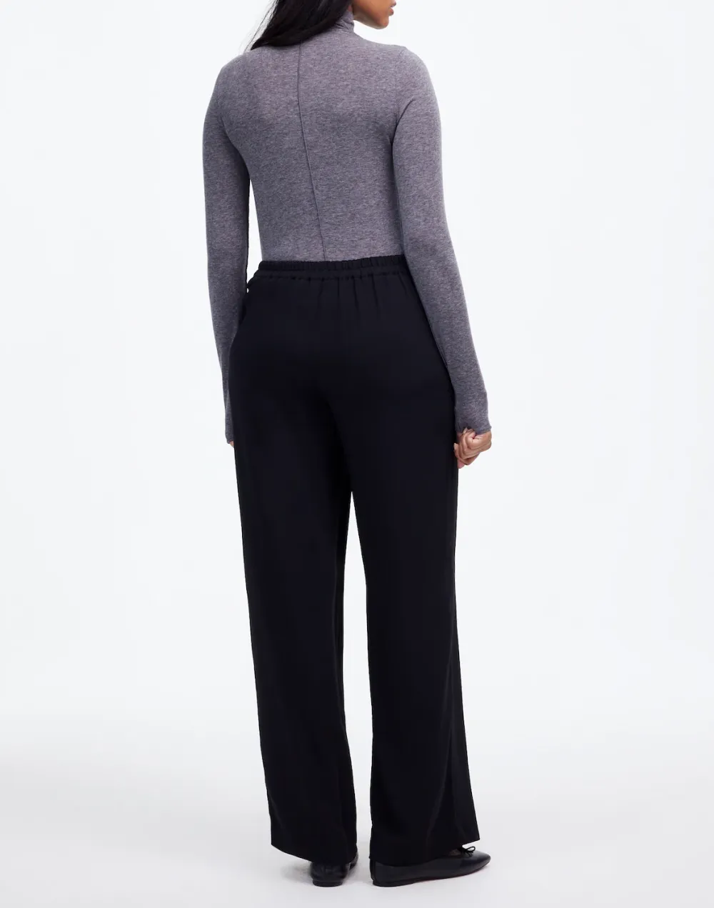 Pull-On Straight Pants in Crepe