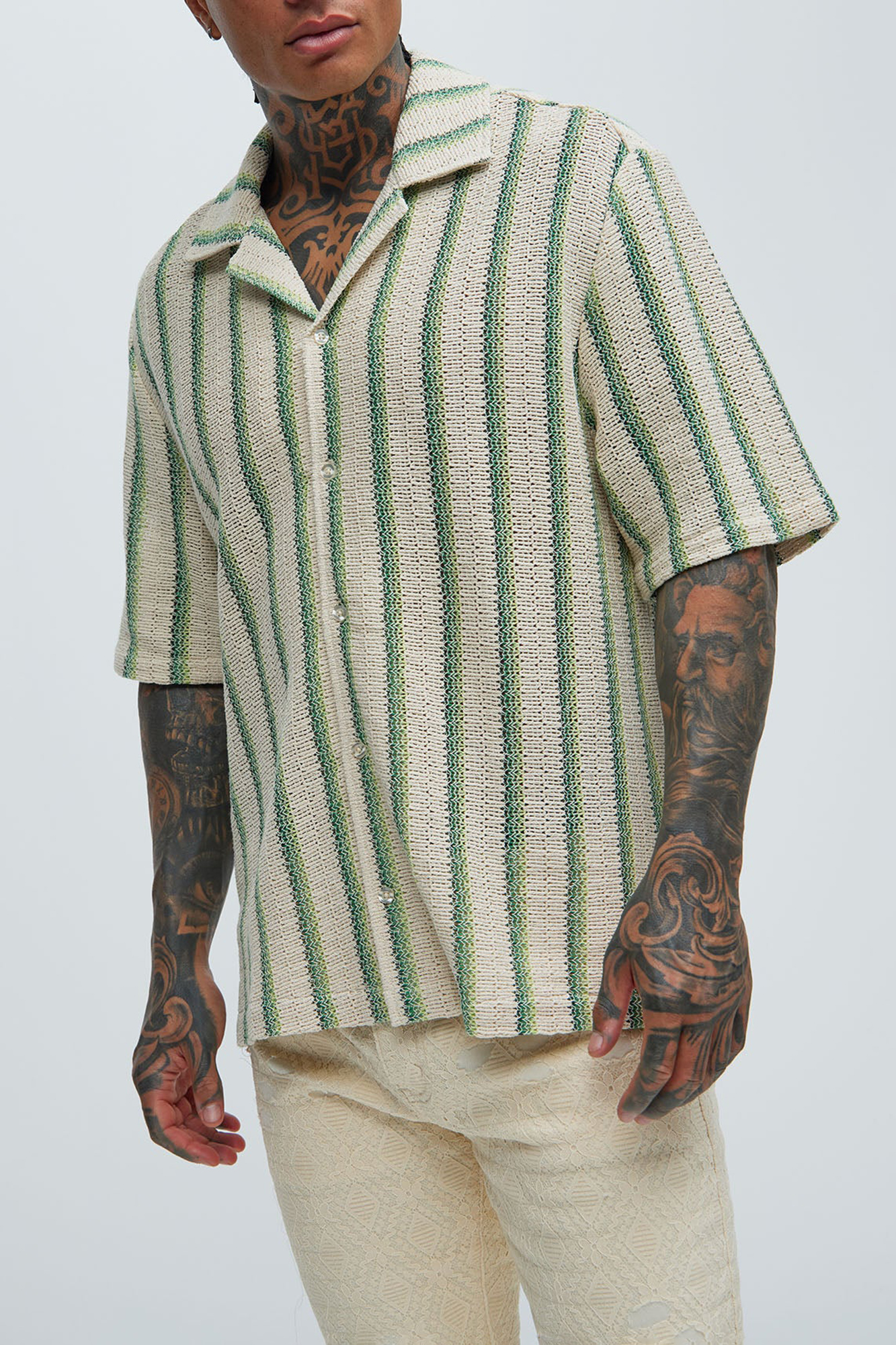 Peyton Textured Shirt - Green/combo