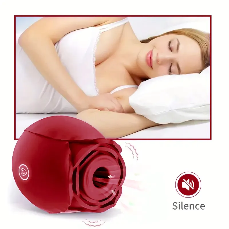 Dark Red Rose Toy Vibrator Classic Sucking Vibrator 10 Frequency