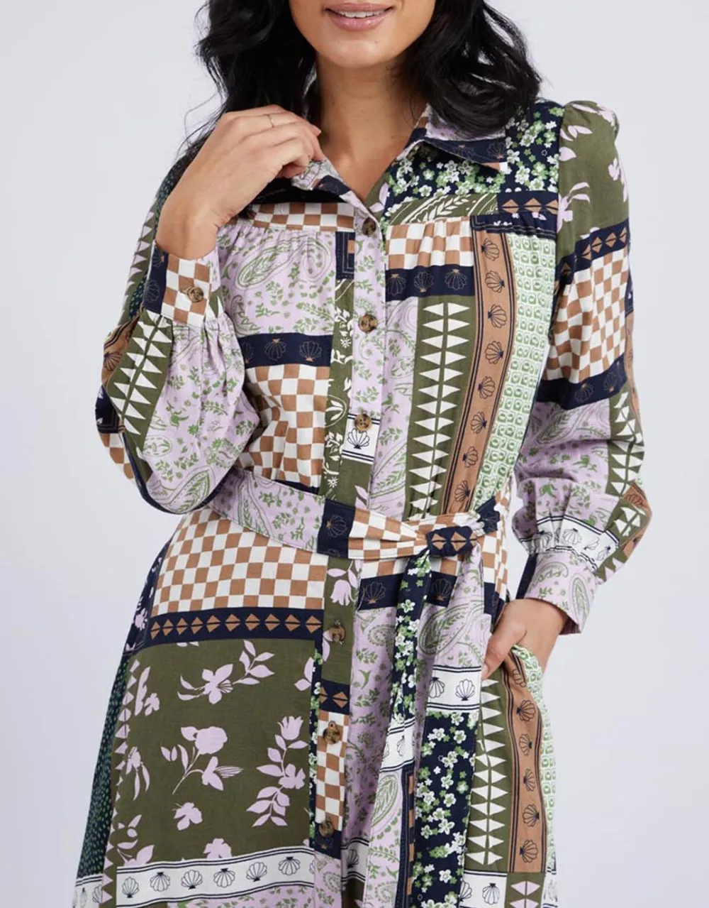 Vetiver Patchwork Dress - Patchwork Print