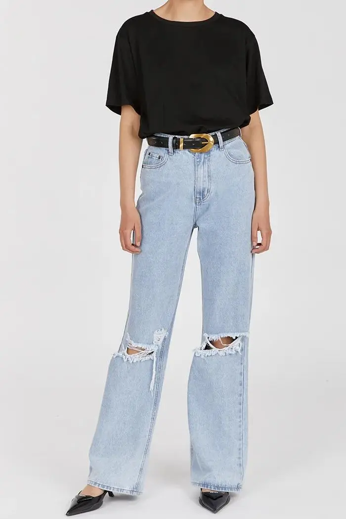 ARCHIE BLUE HIGH RISE RIPPED JEAN