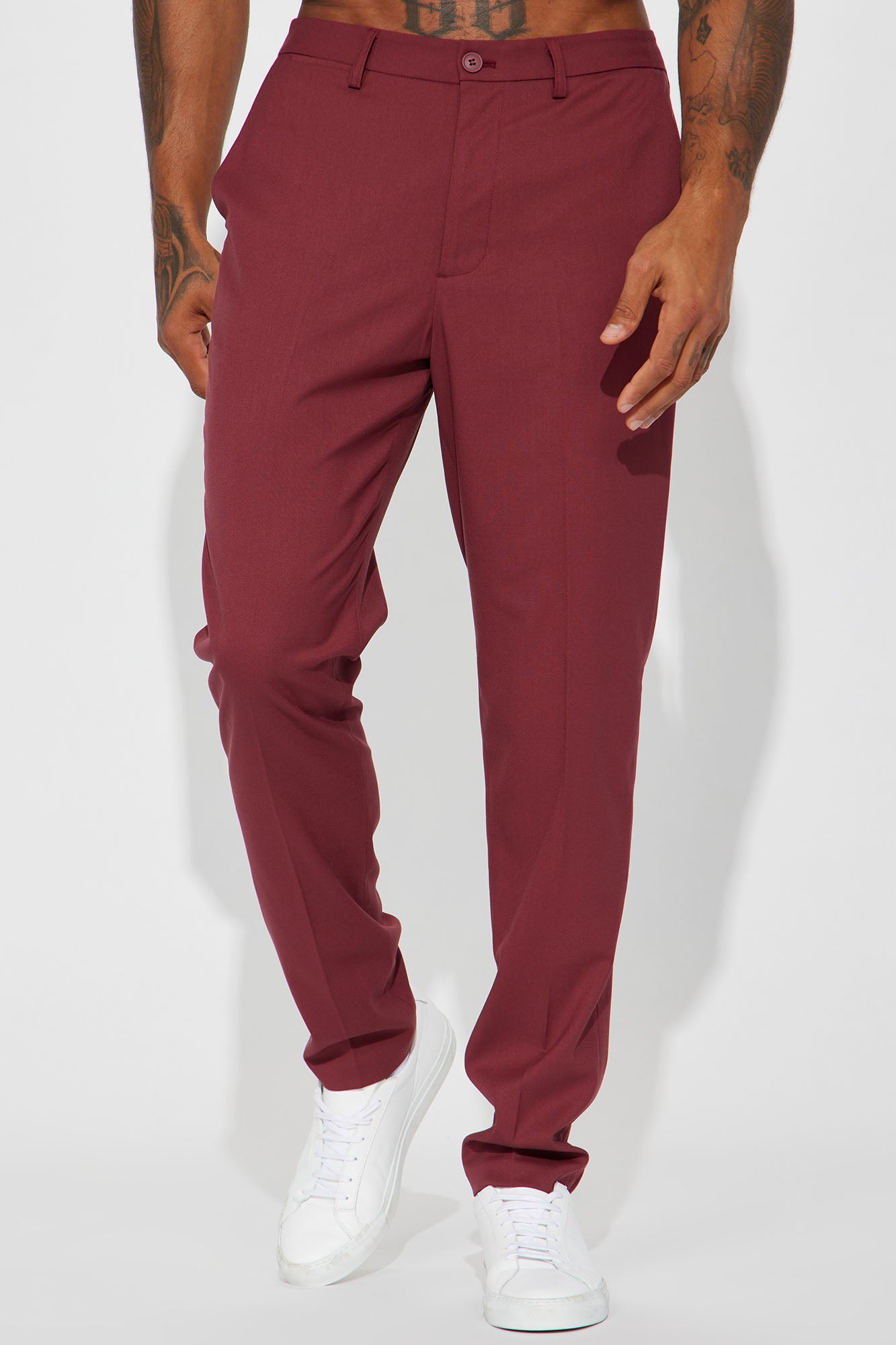 Slim Fit Slim Trouser - Burgundy