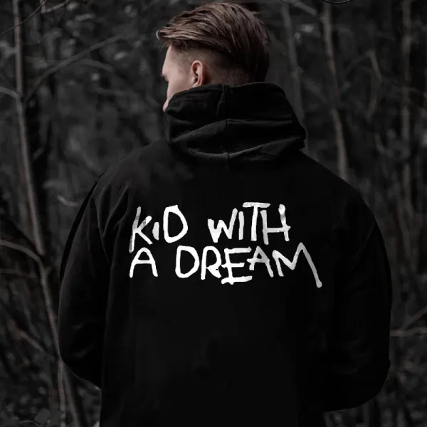 KID WITH A DREAM PRINT MEN HOODIE