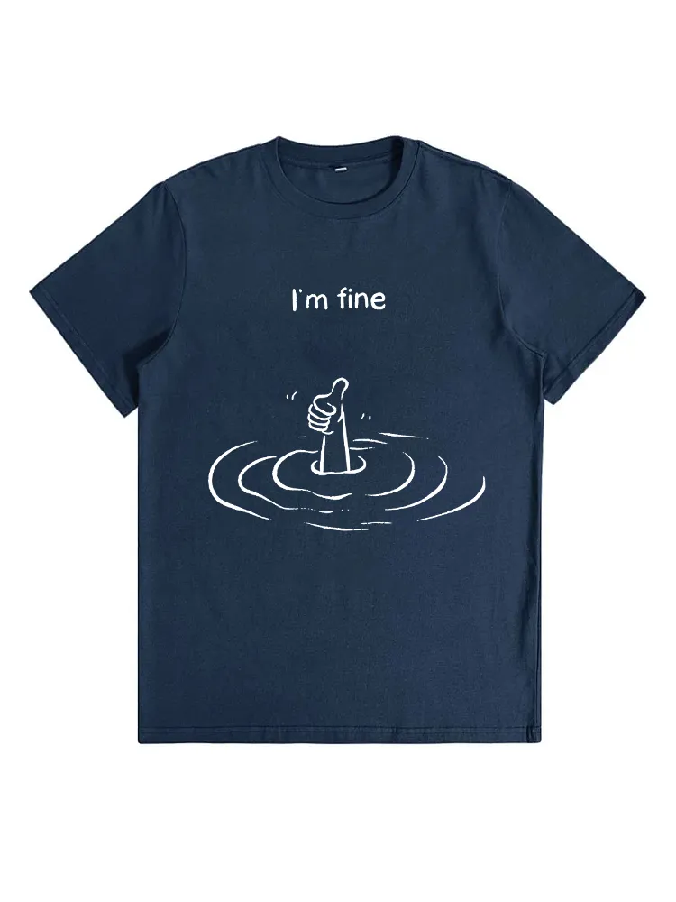 I'M Fine Drowning Meme Funny T-Shirt