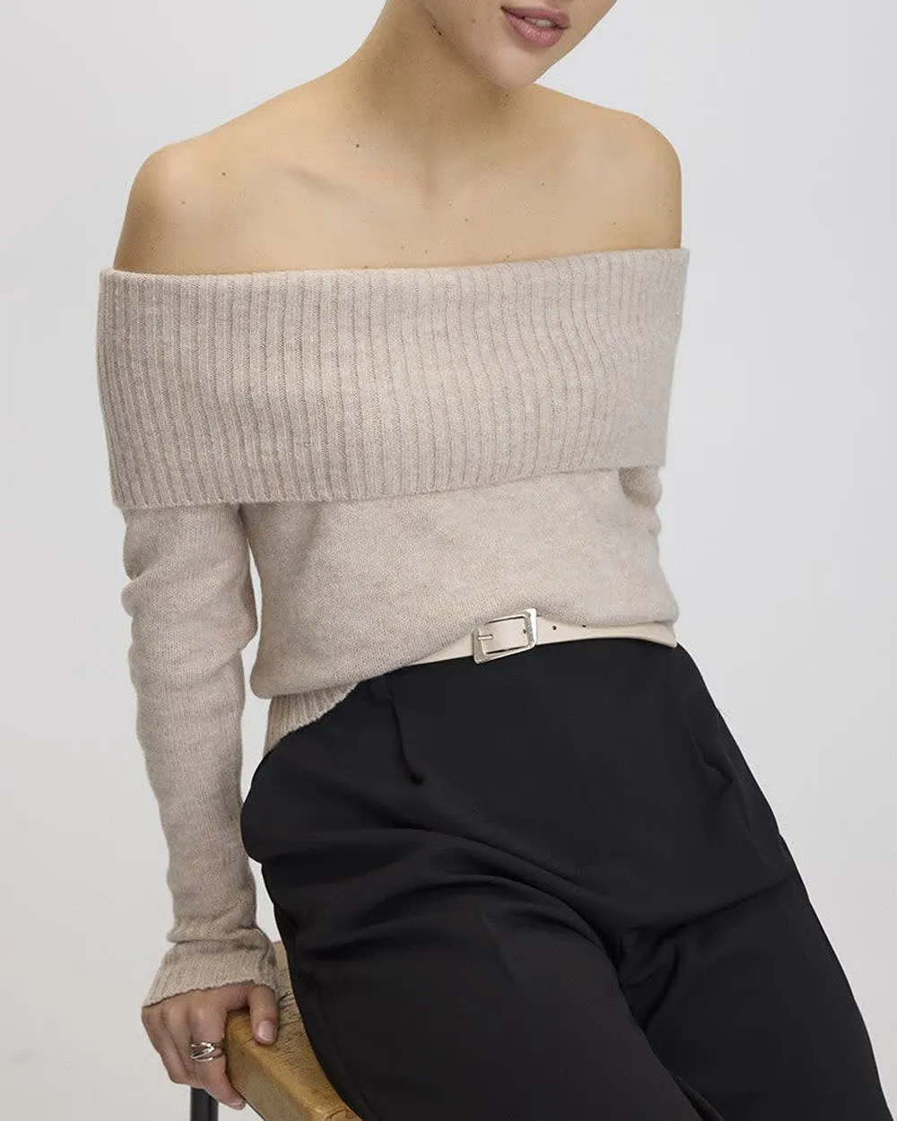 Long-Sleeve Off-the-Shoulder PlushSoft Top