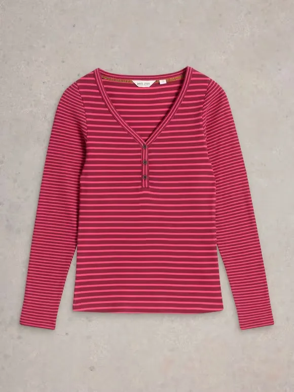 HALLEY RIB STRIPED HENLEY