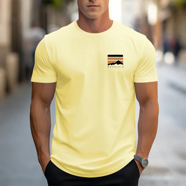Men Mountain Letter Graphic Tee