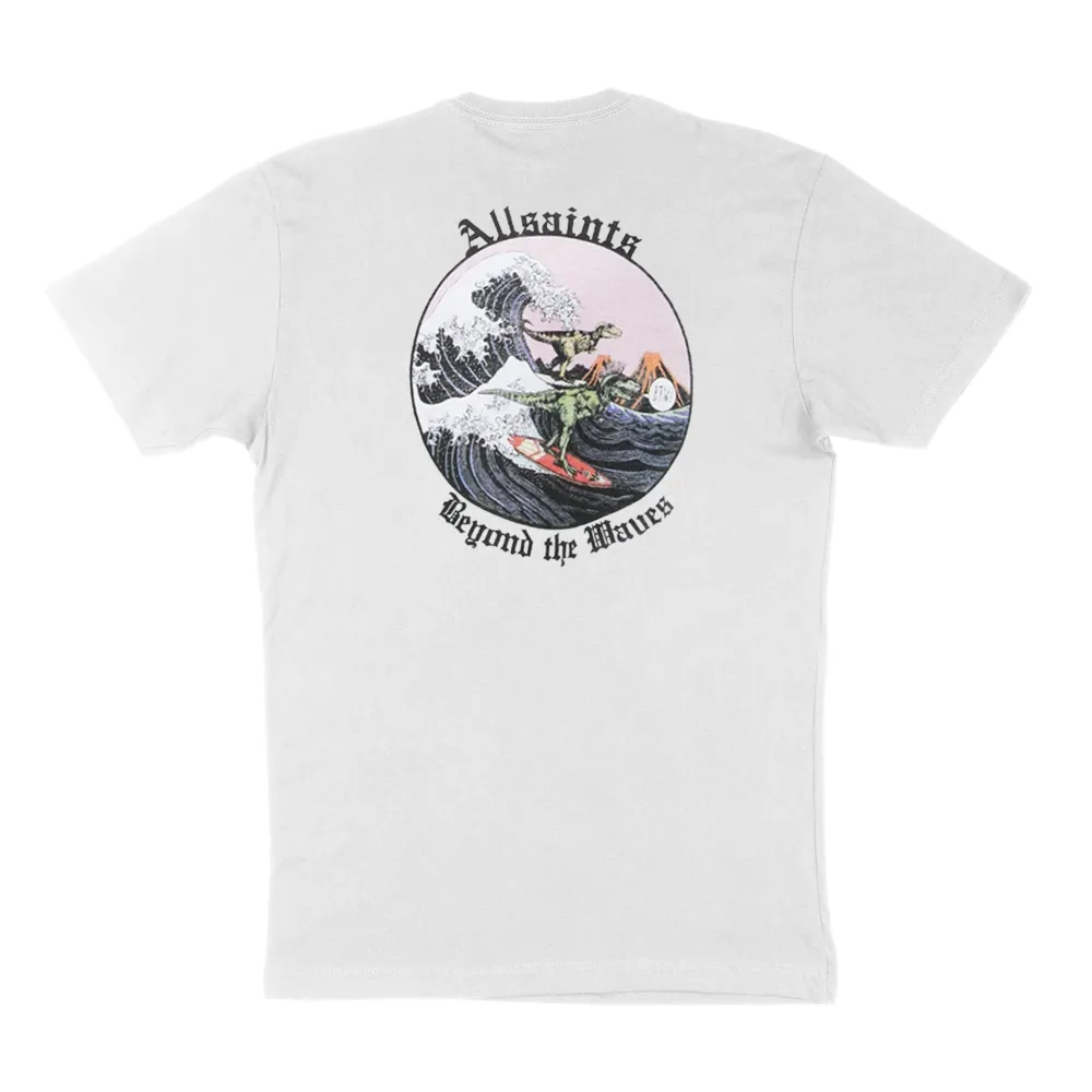 AllSaints Layback T-Shirt With Backprint In White