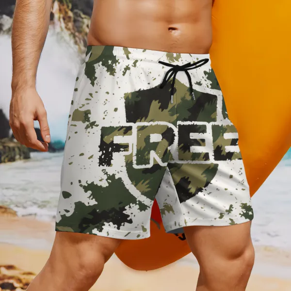 FREE Shield Army Green Camouflage Sports Beach Shorts