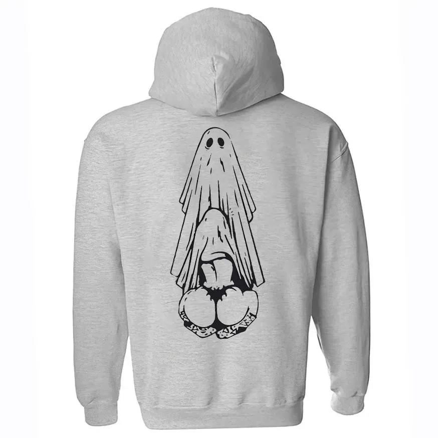 Ghost Butt Temptation Printed Men's Loose Hoodie