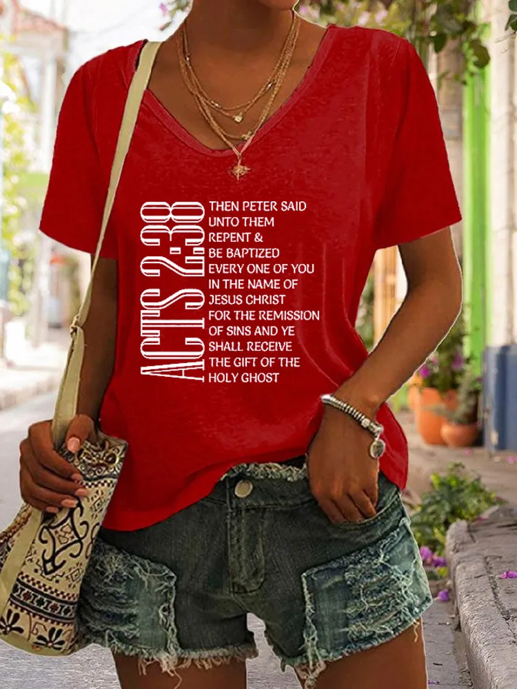 Acts 2:38 Shirt, Bible Verse T-Shirt, Christian Gift, Scripture Shirt, Holy Ghost T-Shirt, Pentecostal T-Shirt, Christian Gift, Baptized Tee