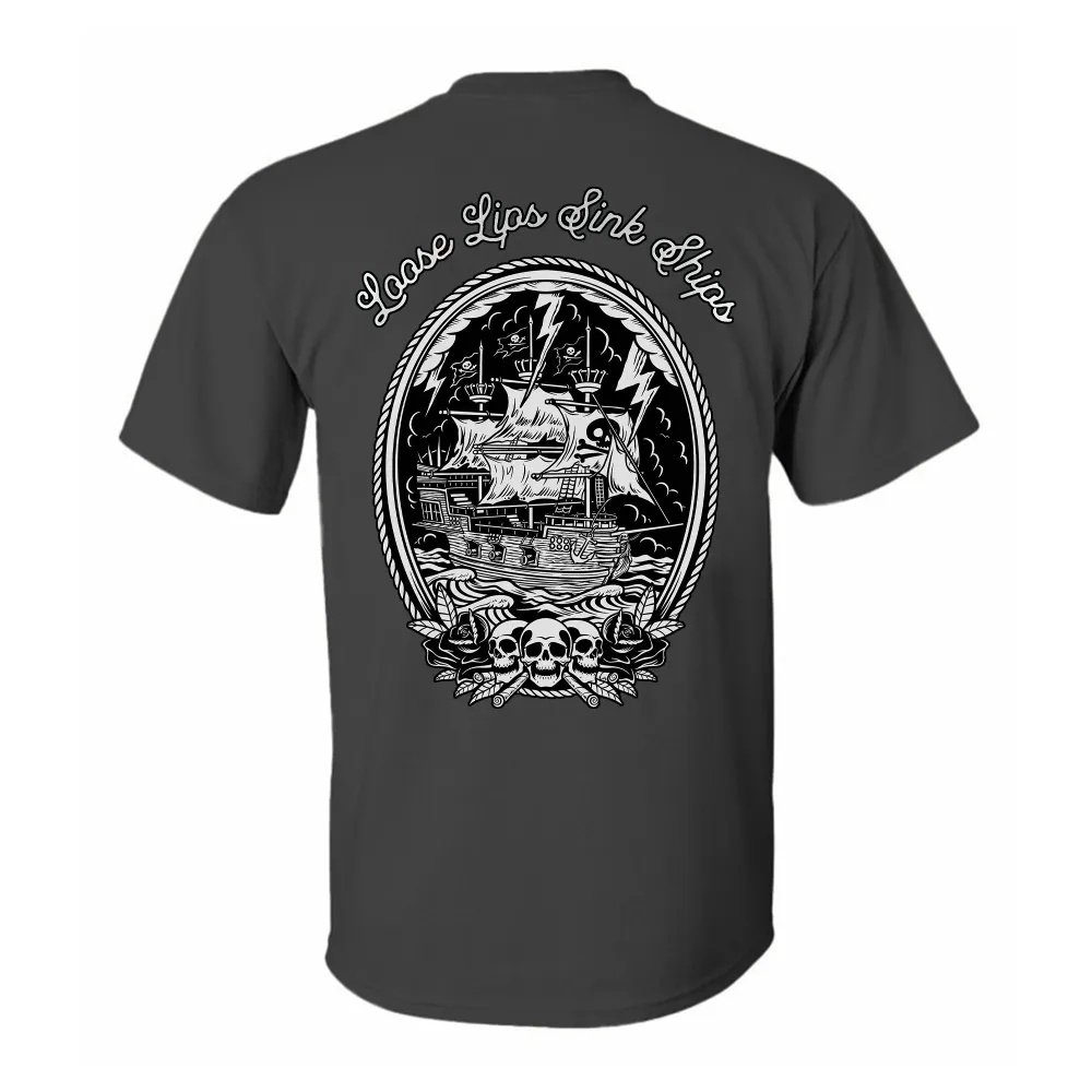 Loose Lips Link Ships Printed Men's T-shirt