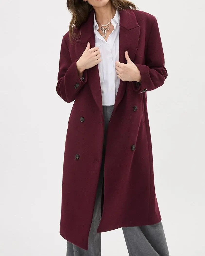 Oversized Double-Breasted Wool Coat