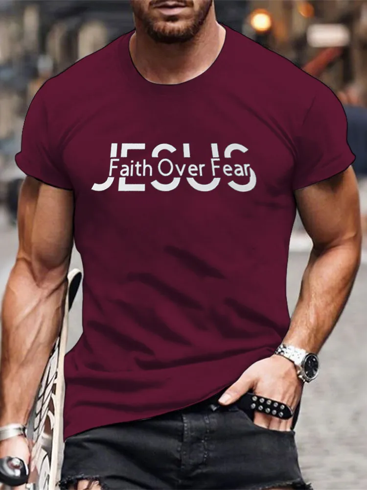 Men'S T-Shirt Jesus Faith Over Fear Apostolic Gifts T-Shirt