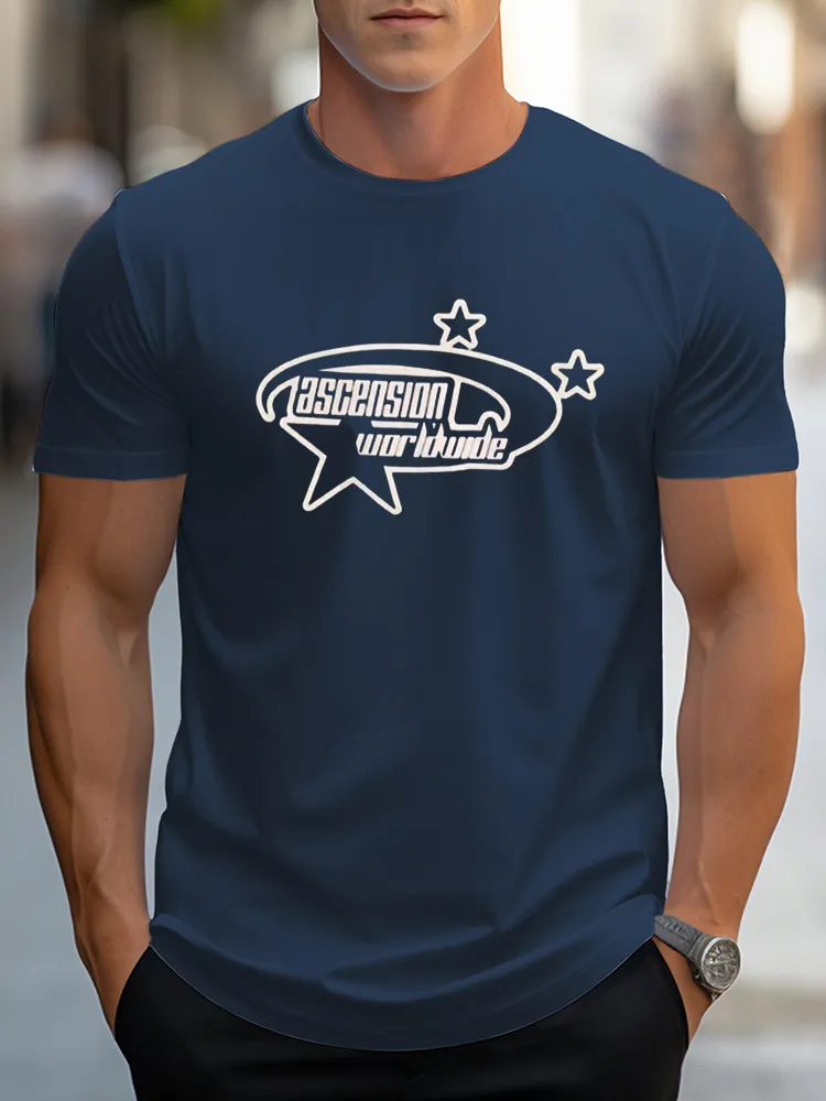 Men'S Ascension Pure Cotton Round-Neck Short-Sleeved T-Shirt