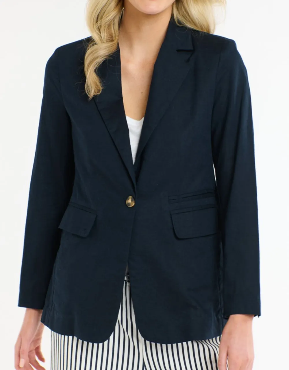 Portofino Linen Blazer - Navy