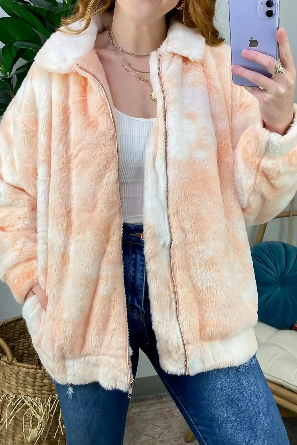 Cozy Comfort Tie Dye Sherpa Jacket