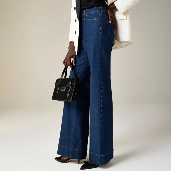 Embellished denim trouser