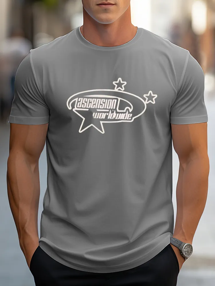 Men'S Ascension Pure Cotton Round-Neck Short-Sleeved T-Shirt