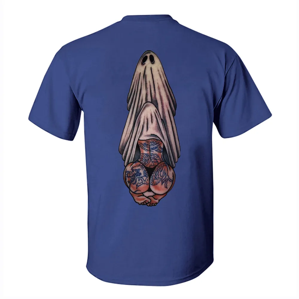 Ghost And The Tattooed Sexy Lady Printed Men's T-shirt