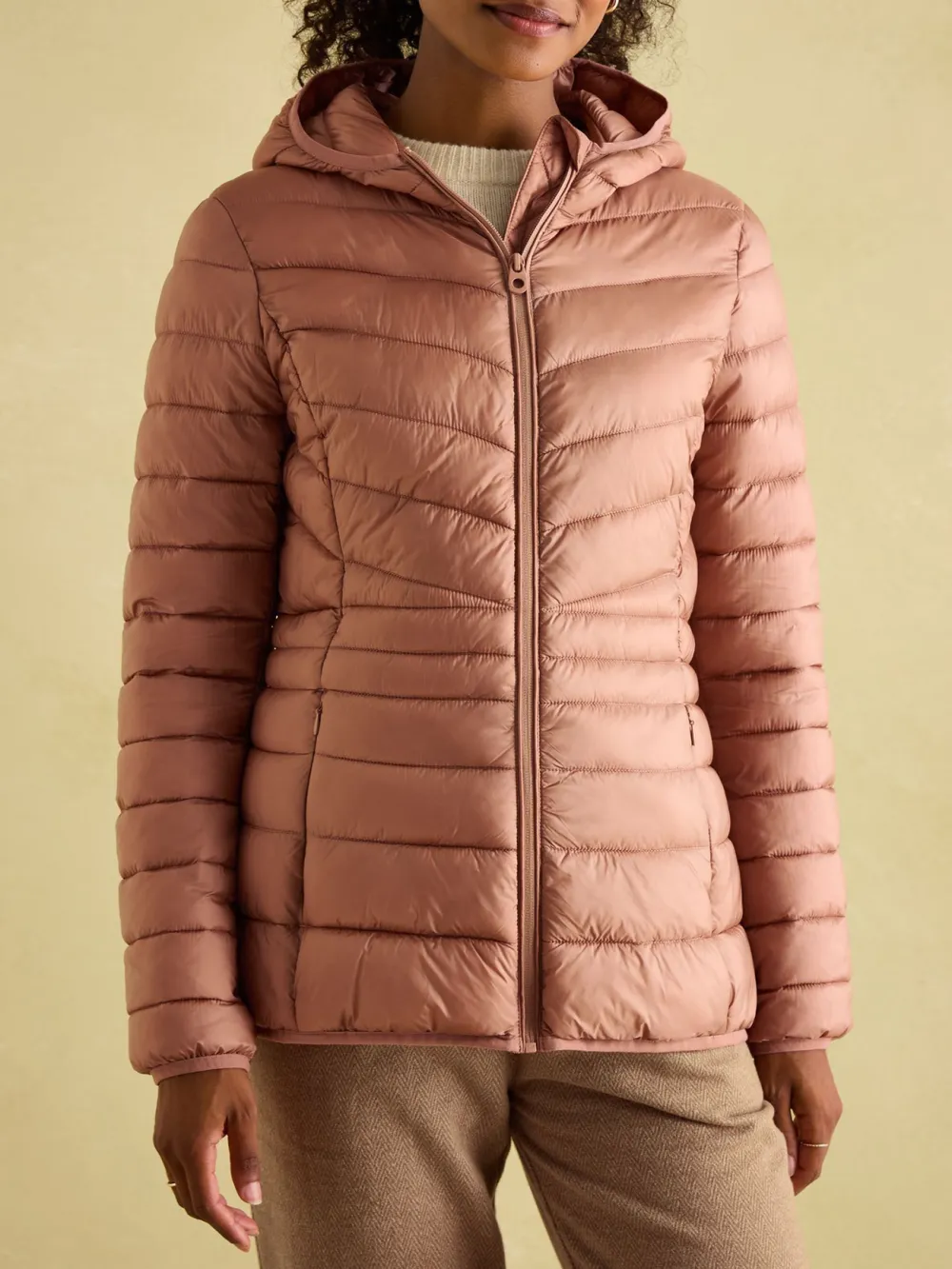 Pink Showerproof Padded Coat with Hood